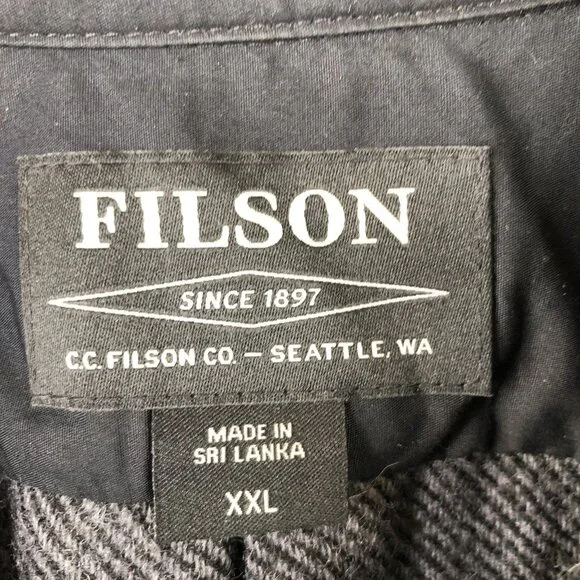Filson Shirt Jacket Mens 2XL Gray Wool Blend Button Up Seattle Workwear Outdoor - Picture 3 of 15